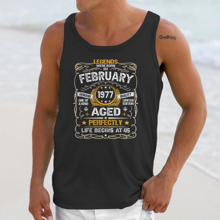 Legends Were Born In February 1977 45Th Birthday 45 Years Old Unisex Tank Top Gifts for Her