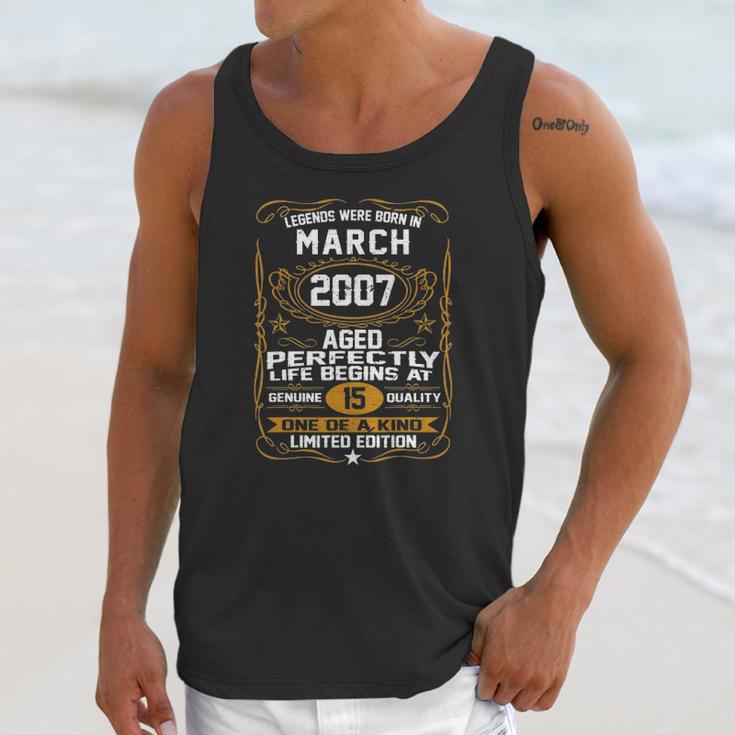 Legends Were Born In March 2007 15Th Birthday 15 Years Old Unisex Tank Top Gifts for Her