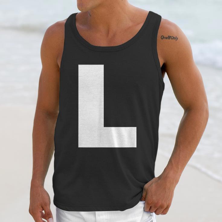 Letter L Capital Alphabet Bold Style Unisex Tank Top Gifts for Her