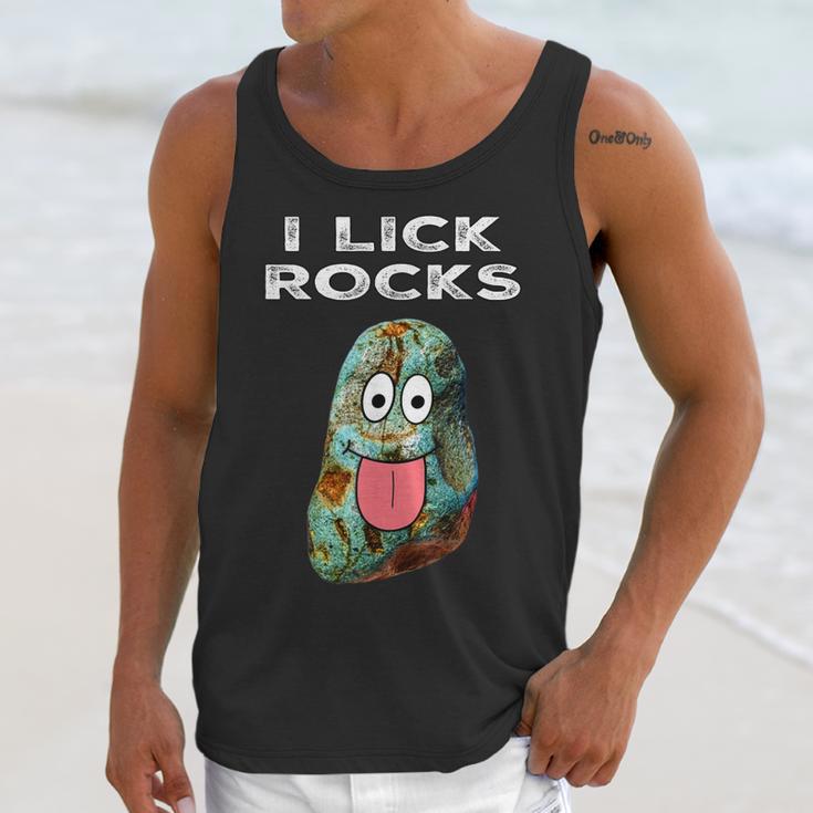 I Lick Rocks Funny Geology Rockhound Geologist Rockhounding Unisex Tank Top Gifts for Her