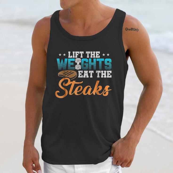 Lift Weight Eat Steaks Meat Eater Carnivore Lifting Unisex Tank Top Gifts for Her