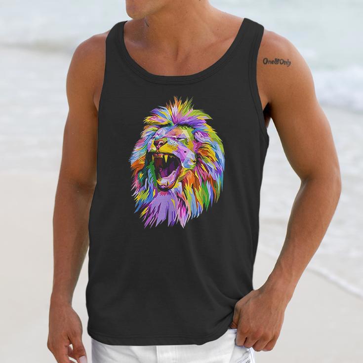 Lion Head Colorful Unisex Tank Top Gifts for Her