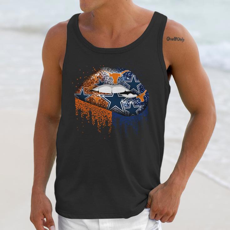 Lip Texas Longhorns And Dallas Cowboys Shirt Mf Unisex Tank Top Gifts for Her