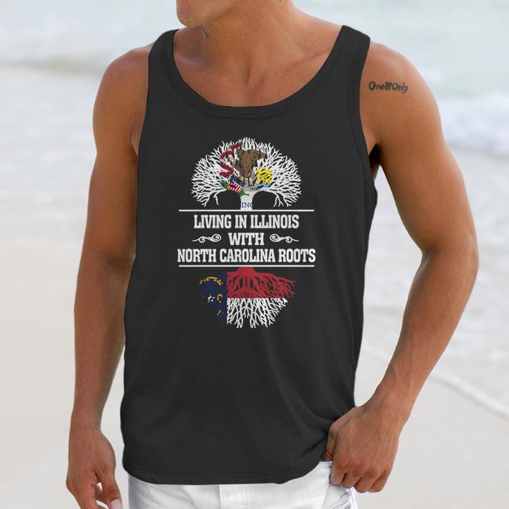 Living In Illinois With North Carolina Roots Unisex Tank Top Gifts for Her