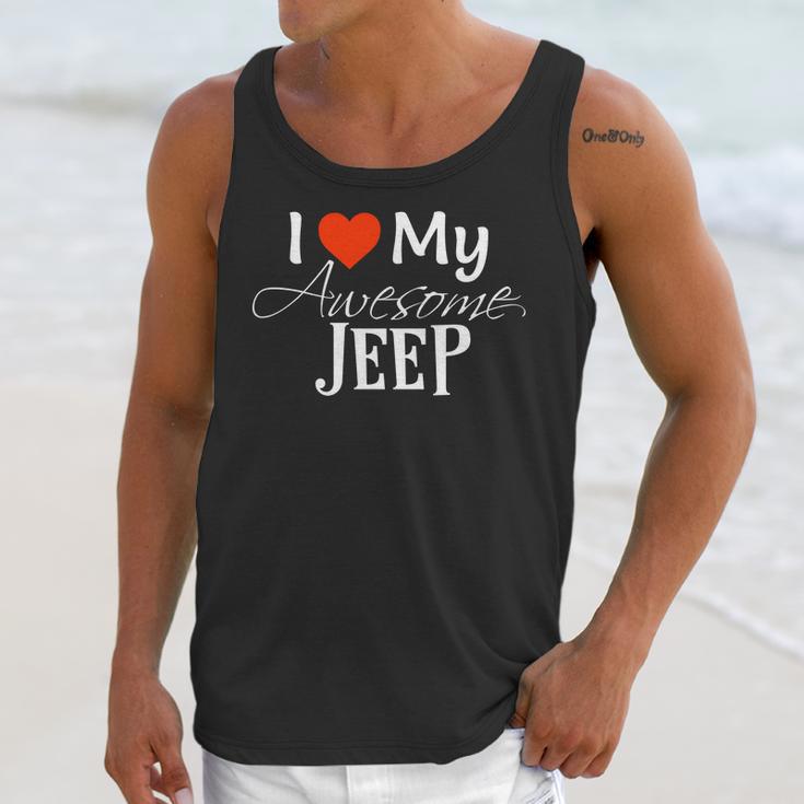 I Love My Awesome Jeep Valentines Day Unisex Tank Top Gifts for Her