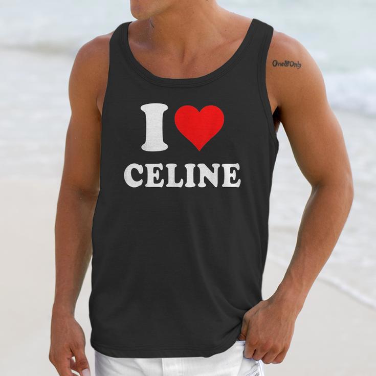 I Love Celine Love Heart Valentines Day Gift Unisex Tank Top Gifts for Her