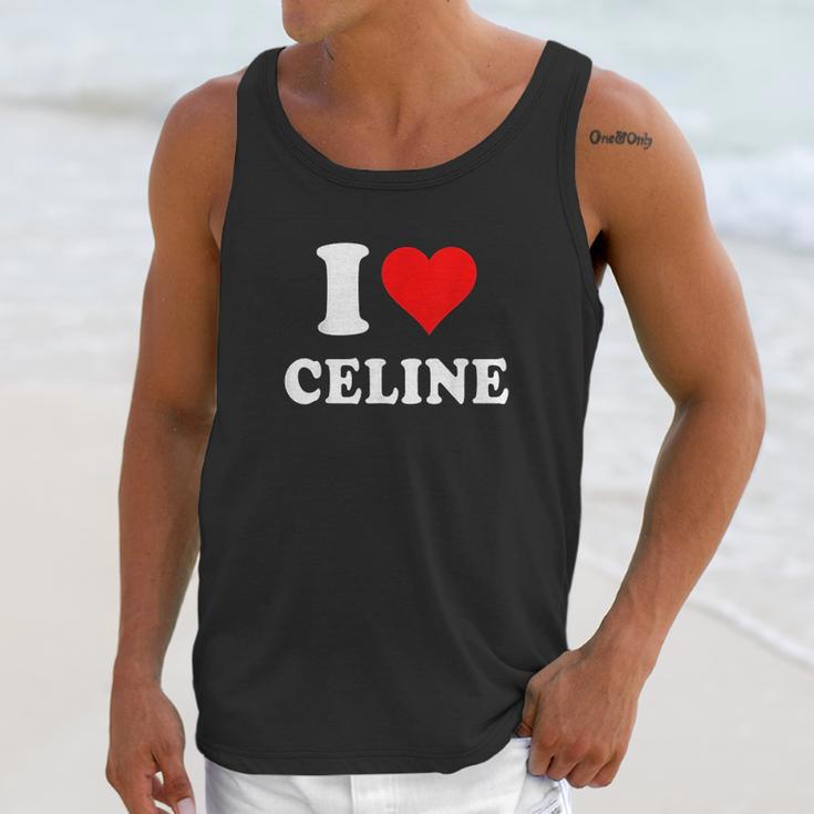 I Love Celine Love Heart Valentines Day Gift Unisex Tank Top Gifts for Her