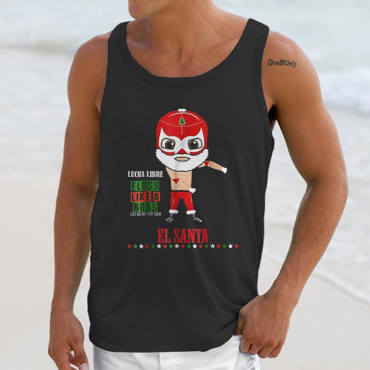 Lucha Libre El Santa Claus Floss Like A Boss 6 Unisex Tank Top Gifts for Her