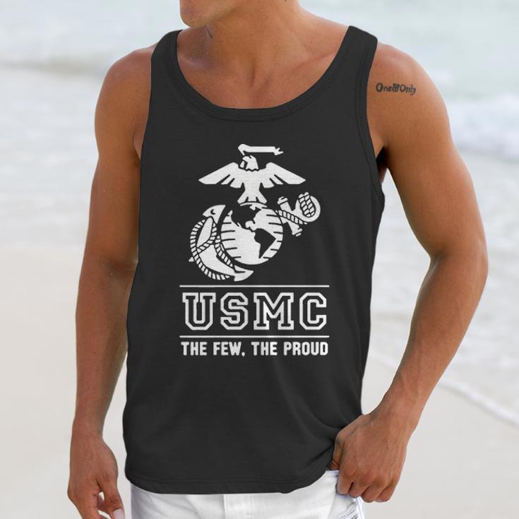 Lucky Ride Marines Usmc The Few The Proud White Emblem F And B Unisex Tank Top Gifts for Her