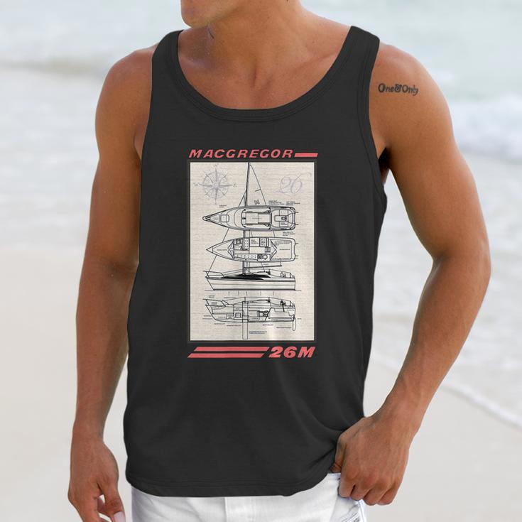 Macgregor 26M Sailboat Line Drawing Graphic Design Printed Casual Daily Basic Unisex Tank Top Gifts for Her