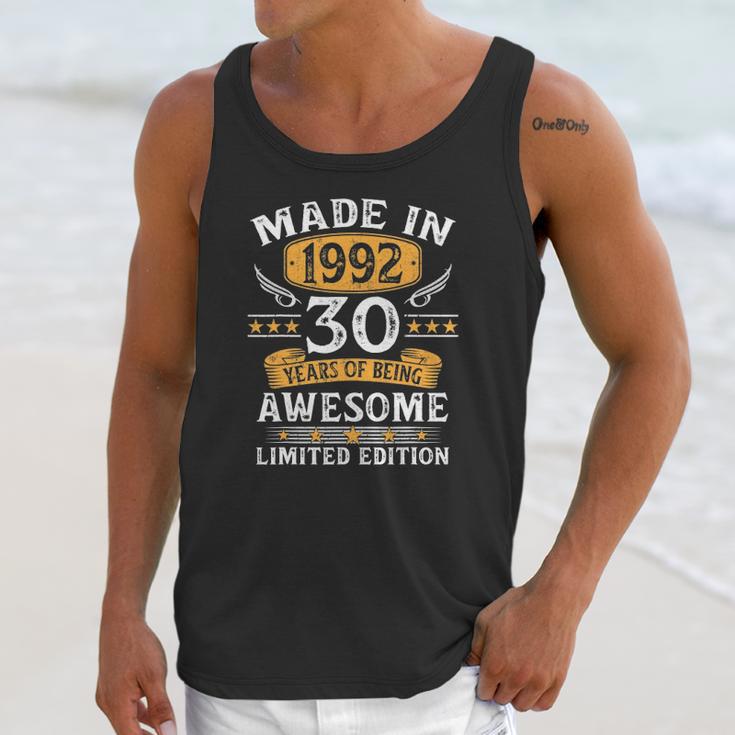 Made In 1992 30 Years Old Gifts 30Th Birthday Gift For Men Unisex Tank Top Gifts for Her