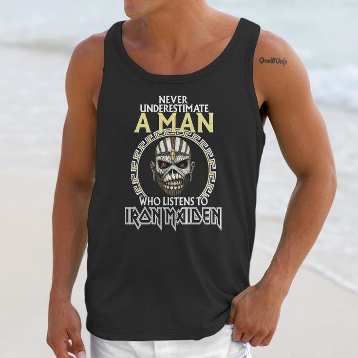 A Man Who Listen To Iron Maiden Unisex Tank Top Gifts for Her