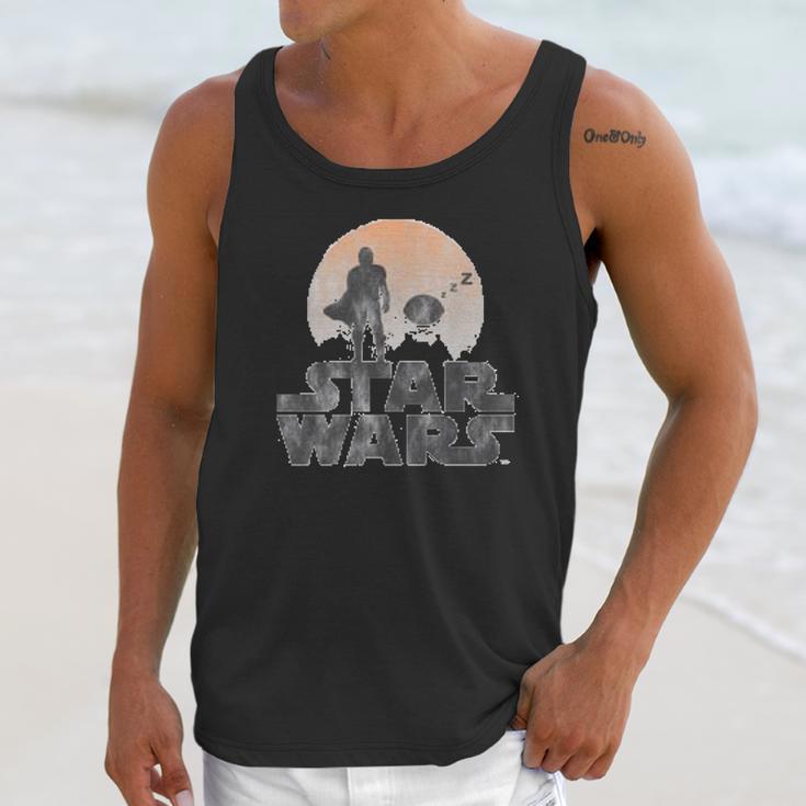 The Mandalorian Sleeping Child Silhouette Unisex Tank Top Gifts for Her