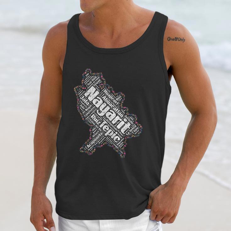 Mapa De Nayarit Mexico Y Municipios Flores Mexicanas Unisex Tank Top Gifts for Her