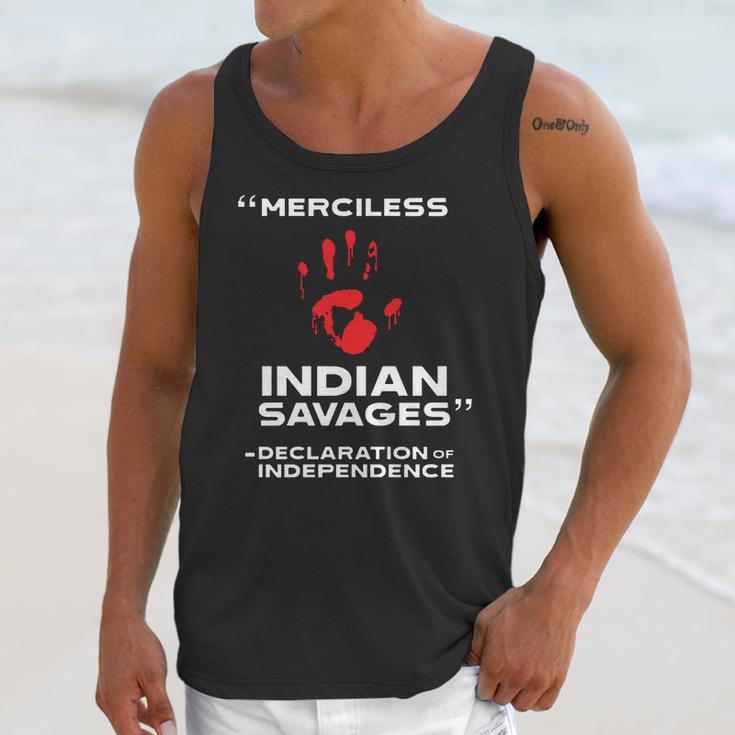 Merciless Indian Savages – Declaration Of Independence Blood Hand Unisex Tank Top Gifts for Her