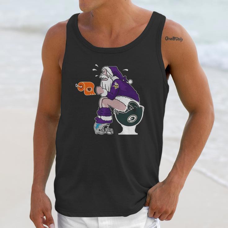 Minnesota Vikings Vs Detroit Lions Chicago Bears Green Bay Packers Santa Claus Shirt Unisex Tank Top Gifts for Her