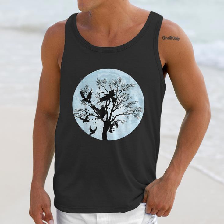 Moonlight Night Black Crow Forest Animal Bird Raven Unisex Tank Top Gifts for Her