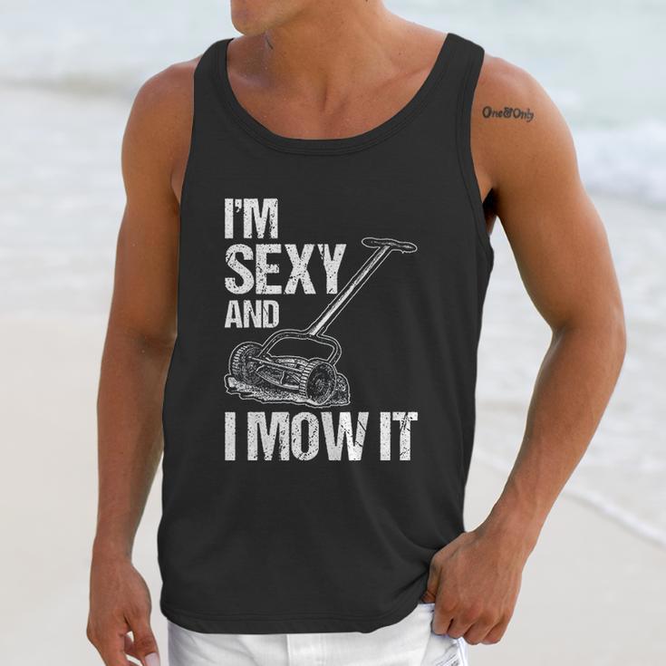 I Mow It Lawn Mowing Landscapers Unisex Tank Top Gifts for Her