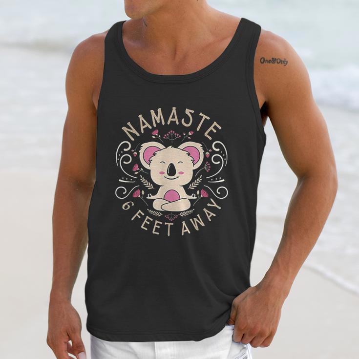 Namaste Stay 6 Feet Away Social Distancing Yoga Design Unisex Tank Top Gifts for Her