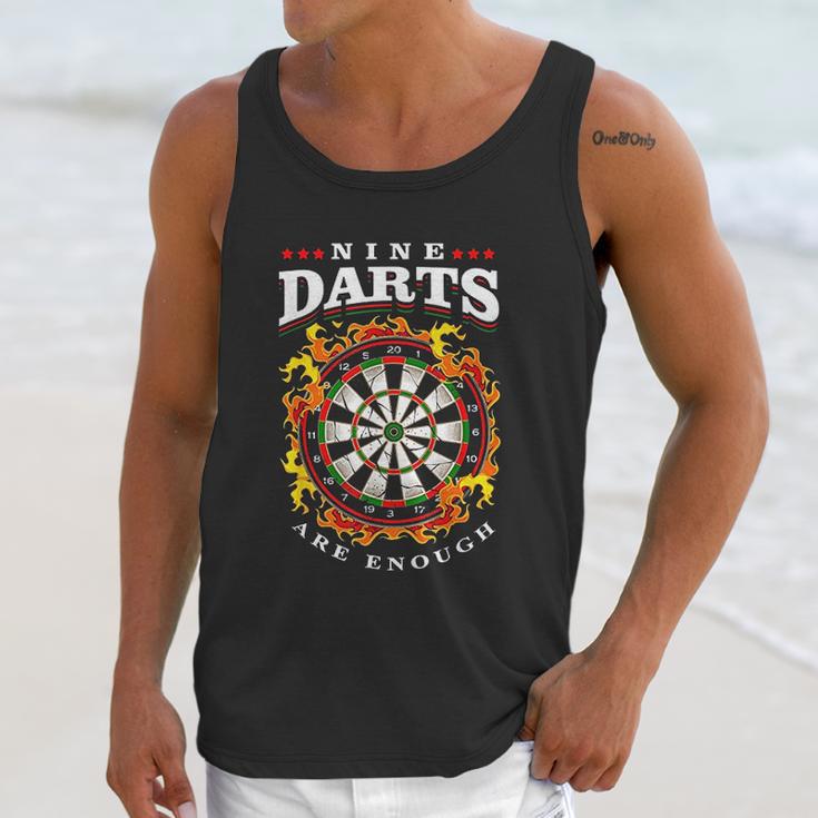 Nine Darts Are Enough Dartboard In Flames Unisex Tank Top Gifts for Her