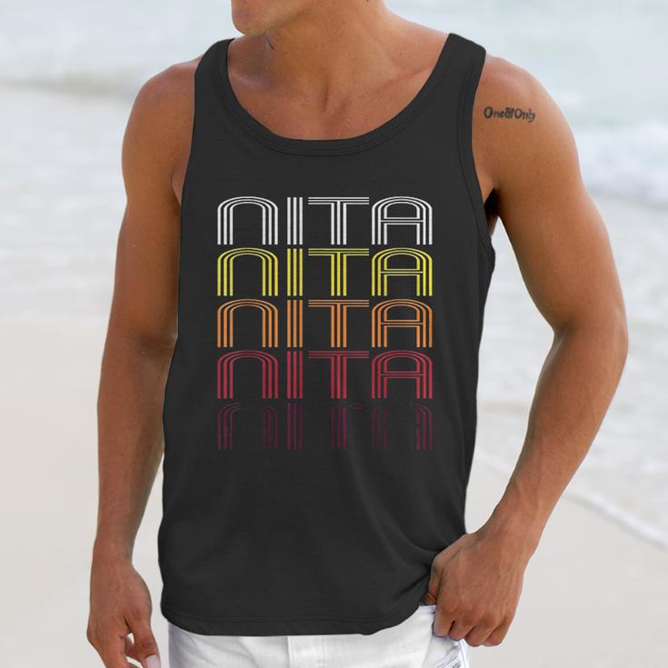 Nita Retro Wordmark Pattern Vintage Style Unisex Tank Top Gifts for Her