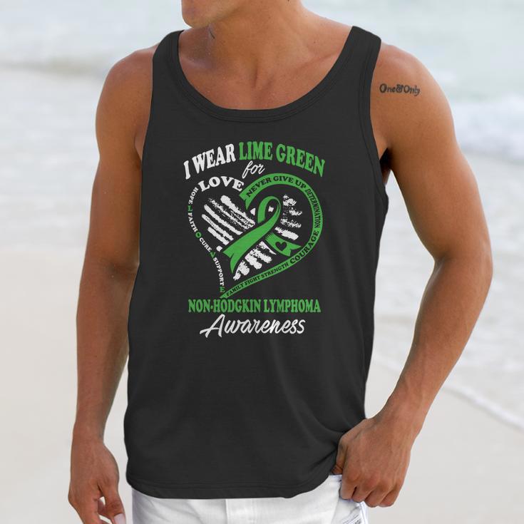 Non-Hodgkin LymphomaShirt - I Wear Lime Green For My Hero Unisex Tank Top Gifts for Her