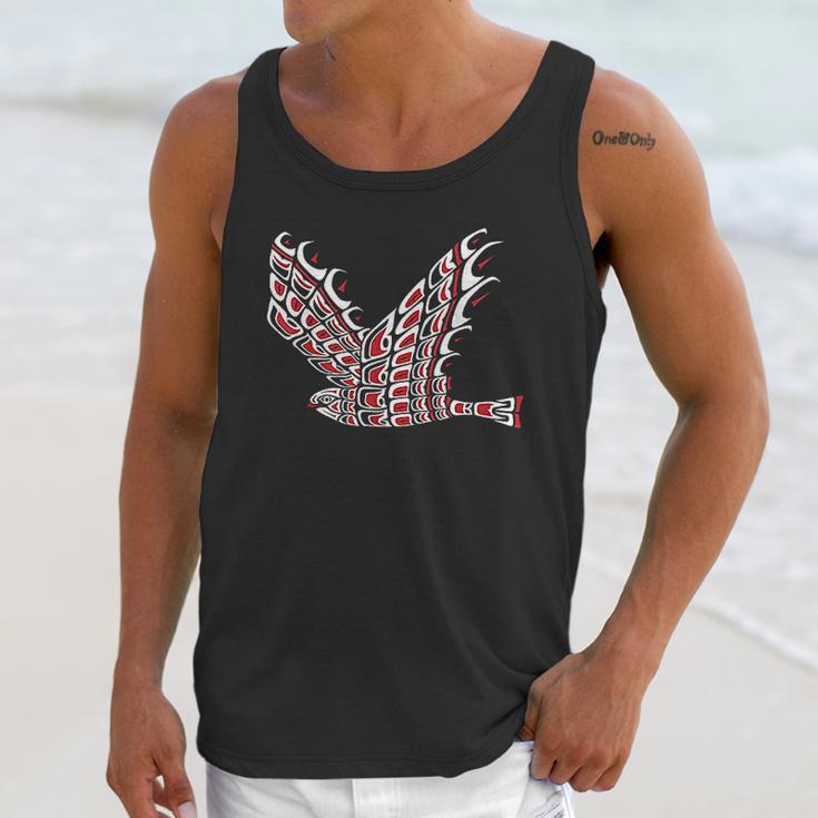 Pacific Northwest Red Tail Hawk Native American Style Art Unisex Tank Top Gifts for Her