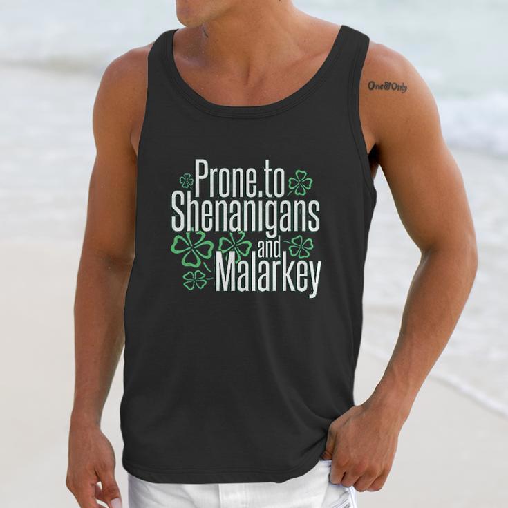 Panoware St Patricks Day Prone To Shenanigans And Malarkey Unisex Tank Top Gifts for Her