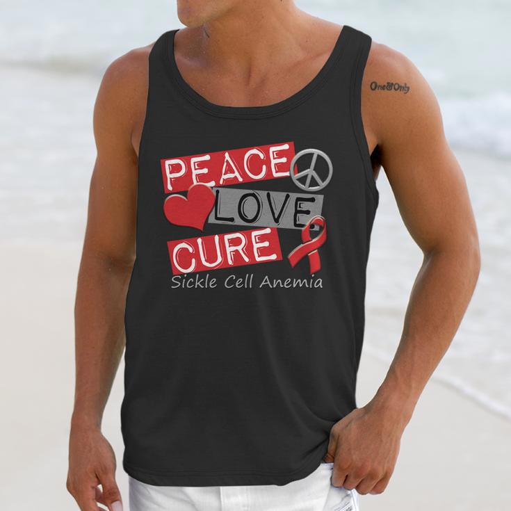 Peace Love Cure Sickle Cell Anemia Unisex Tank Top Gifts for Her