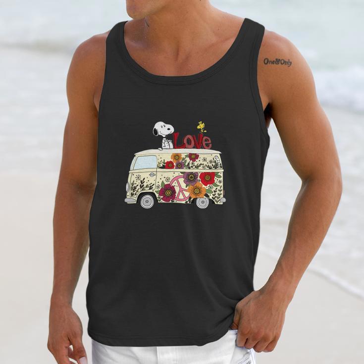 Peace And Love Are All We Need Volkswagen Bus Snoopy Shirts Unisex Tank Top Gifts for Her