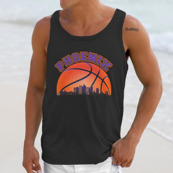 Phoenix Arizona Basketball City Skyline Unisex Tank Top Gifts for Her