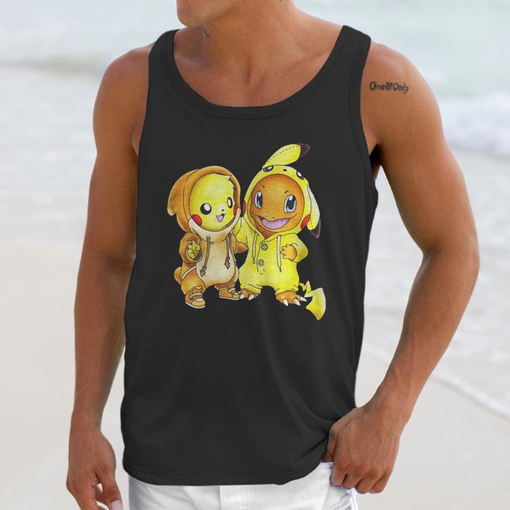 Pikachu And Pikachu Charmander Pokemon Unisex Tank Top Gifts for Her