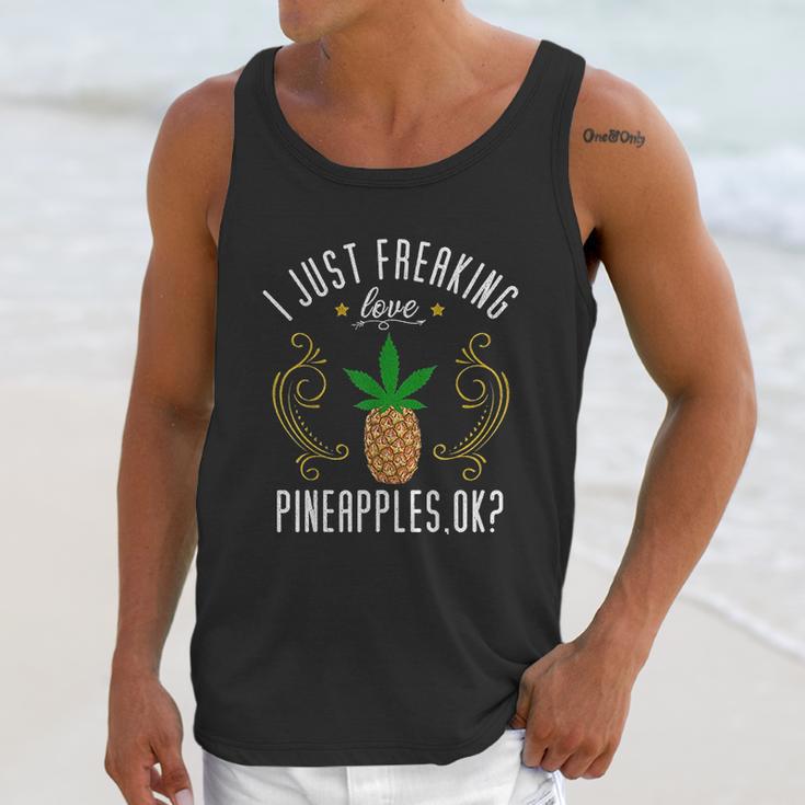 Pineapple Funny Marijuana Lover Gift Unisex Tank Top Gifts for Her