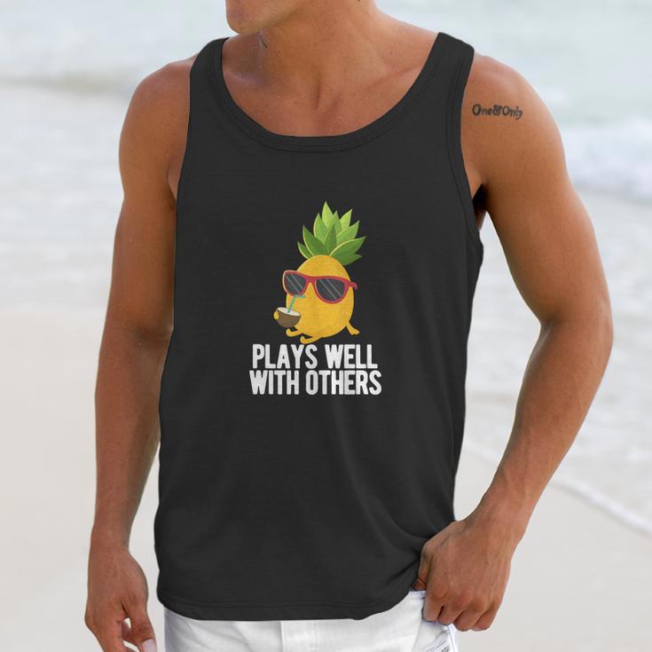 Pineapple Swinger Plays Well With Others Swingers Shirt Unisex Tank Top Gifts for Her