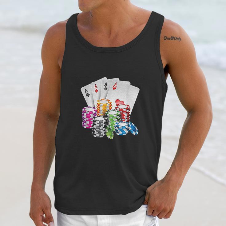 Poker King Queen Card Casino Chip Gambling Unisex Tank Top Gifts for Her