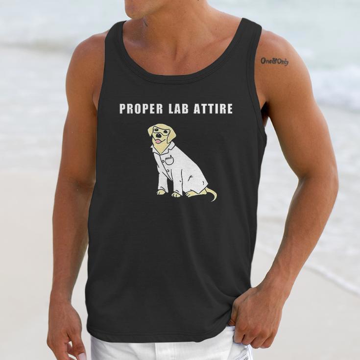 Proper Lab Attire Funny Laboratory Dog Pun Science Unisex Tank Top Gifts for Her