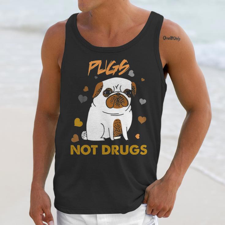 Pugs Not Drugs Pug Lover Dog Owner Funny Presents Unisex Tank Top Gifts for Her