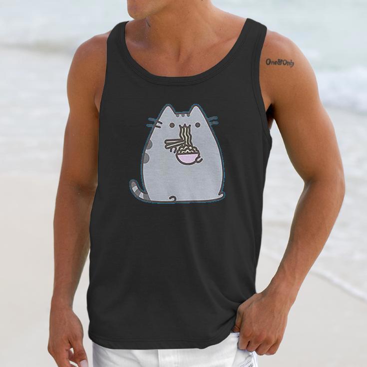 Pusheen The Cat Eating Noodles Juniors Unisex Tank Top Gifts for Her