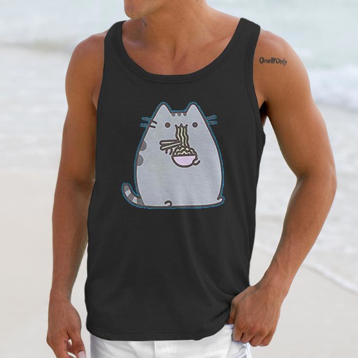 Pusheen The Cat Eating Noodles Unisex Tank Top Gifts for Her