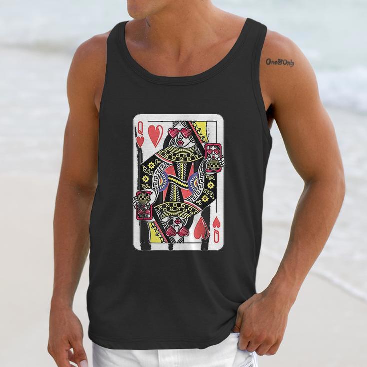 Queen Of Hearts Playing Card Unisex Tank Top Gifts for Her