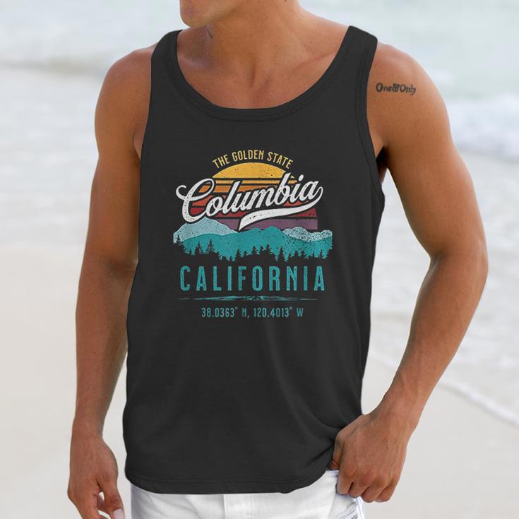 Retro Columbia California Mountains Sun Grunge Art Souvenir Unisex Tank Top Gifts for Her