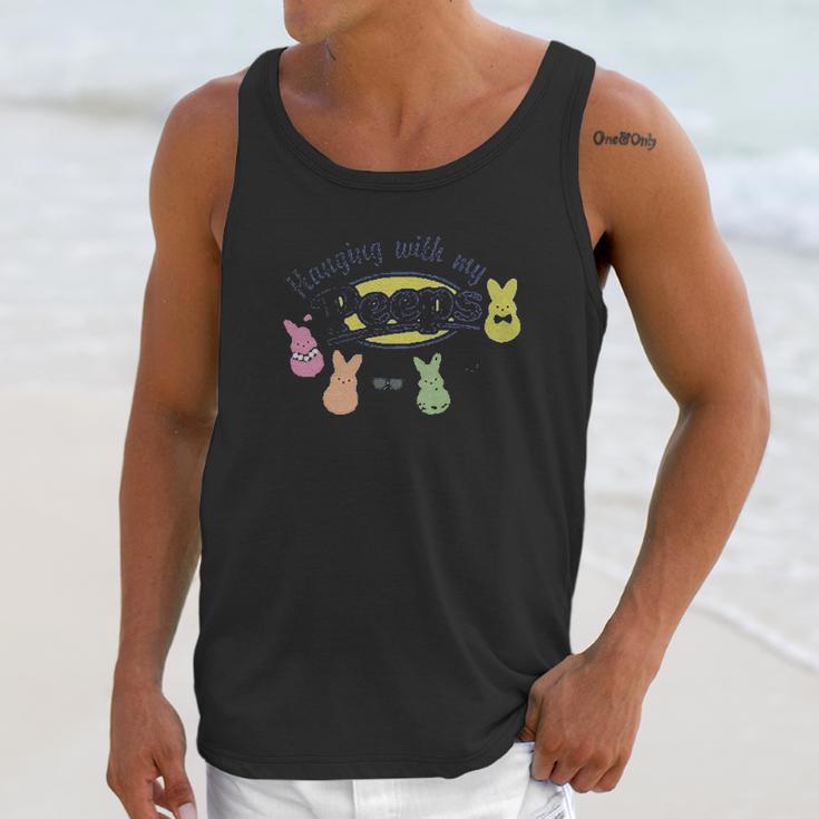 Rivebella Hanging With My Peeps Easter Little Unisex Tank Top Gifts for Her