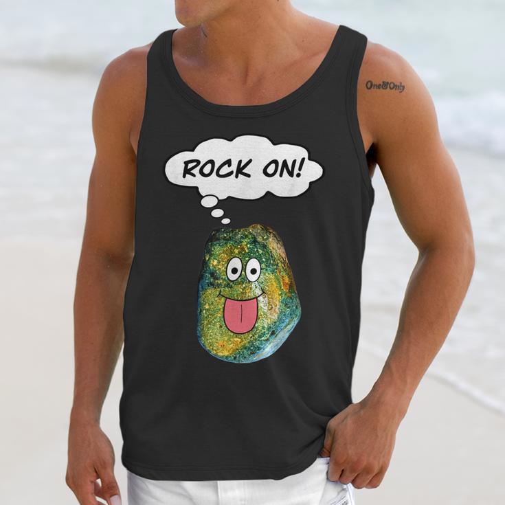 Rock On Funny Rockhound Geology Rockhounding Unisex Tank Top Gifts for Her