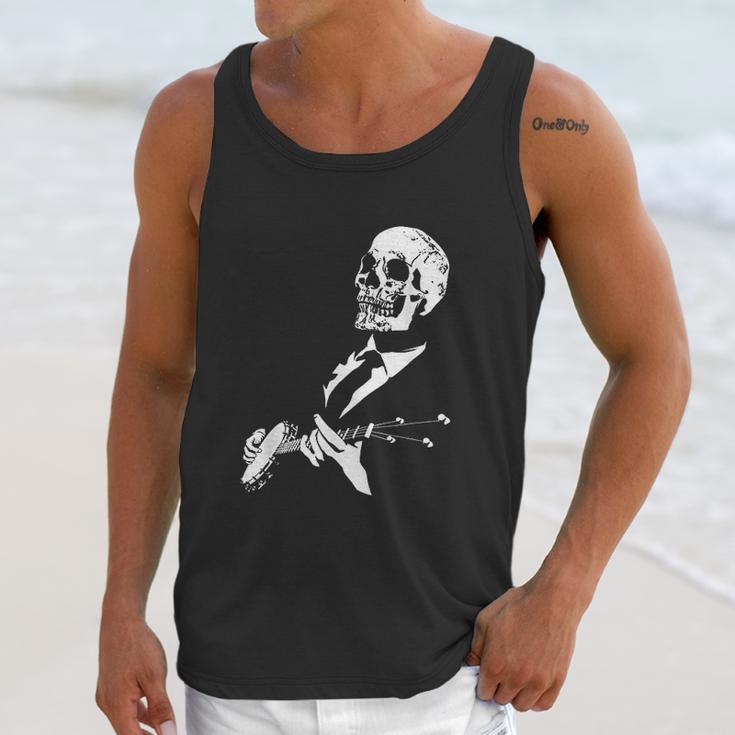 Skeleton Banjo Player Graphic Unisex Tank Top Gifts for Her