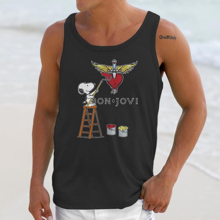 Snoopy Bon Jovi Unisex Tank Top Gifts for Her