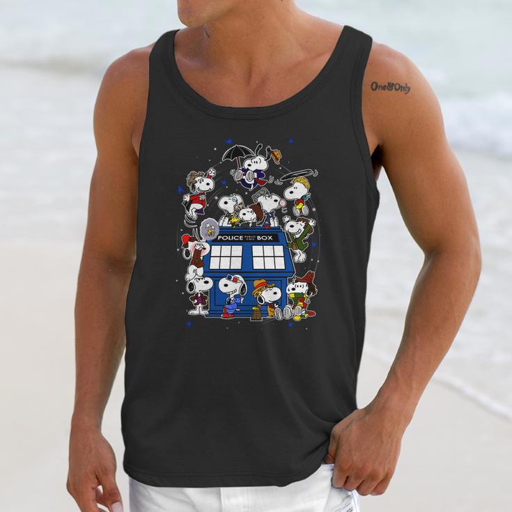 Snoopy Of Doctor Police Box Unisex Tank Top Gifts for Her