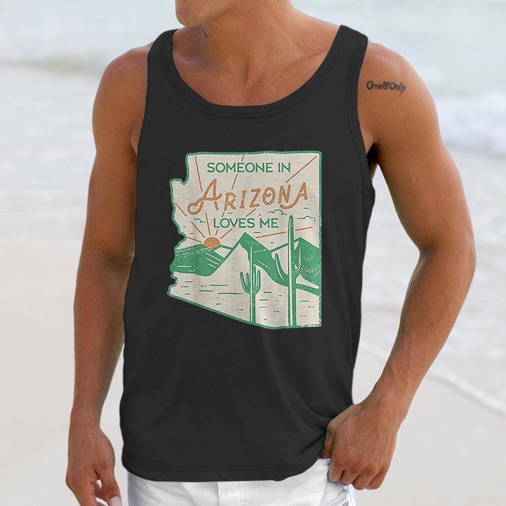 Someone In Arizona Loves Me Vintage Retro State Badge Gift Unisex Tank Top Gifts for Her