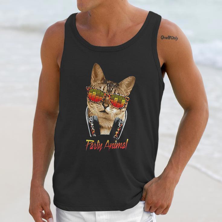 Sound Activated Cat Funny Party Animal Unisex Tank Top Gifts for Her