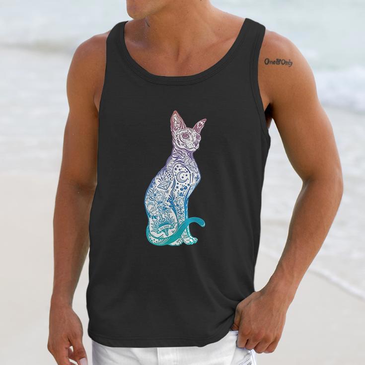 Stay Weird Pastel Goth Sphynx Cat Tattoo Kitten Unisex Tank Top Gifts for Her