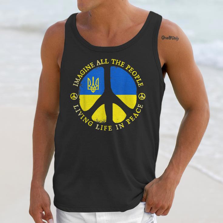 Support Ukraine Imagine All People Living Life In Peace Unisex Tank Top Gifts for Her